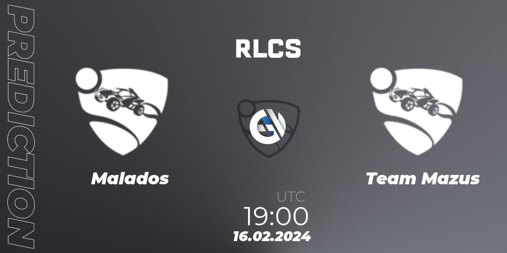 Malados - Team Mazus: прогноз. 16.02.2024 at 19:00, Rocket League, RLCS 2024 - Major 1: SAM Open Qualifier 2