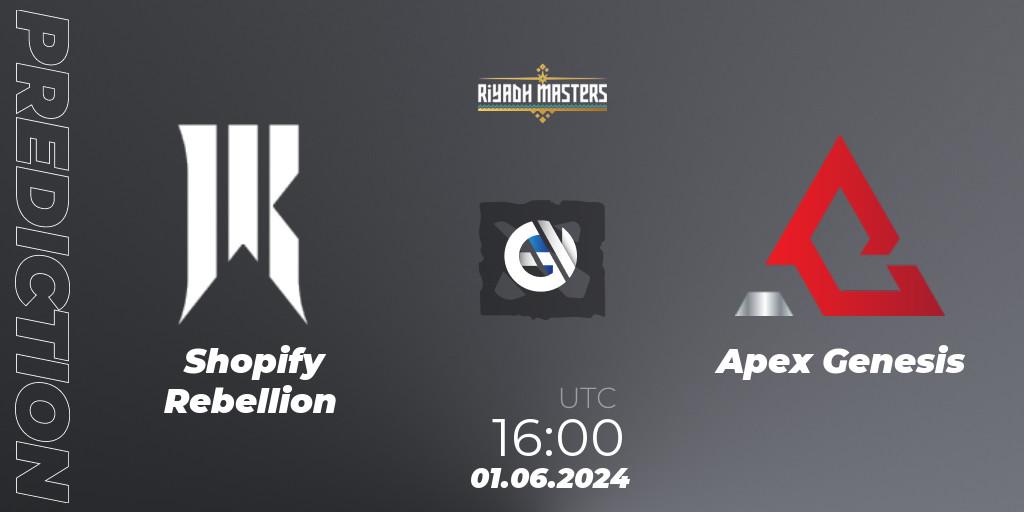 Shopify Rebellion - Apex Genesis: прогноз. 01.06.2024 at 16:00, Dota 2, Riyadh Masters 2024: North America Closed Qualifier