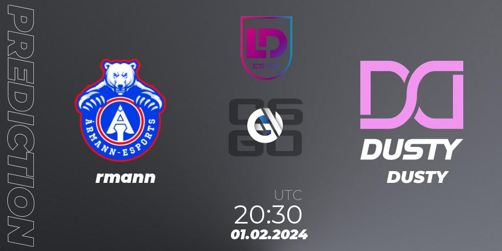 Ármann - DUSTY: прогноз. 01.02.24, CS2 (CS:GO), Icelandic Esports League Season 8: Regular Season