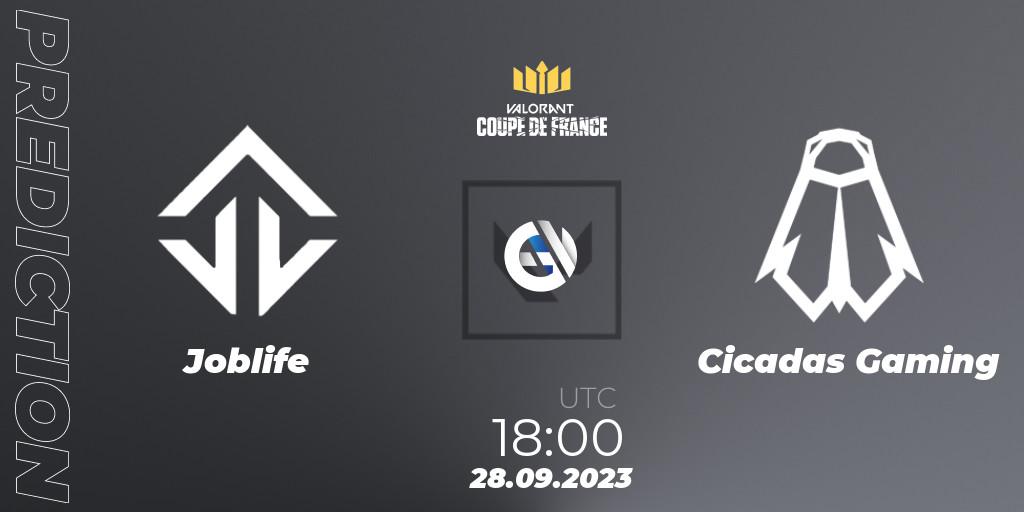 Joblife - Cicadas Gaming: прогноз. 28.09.23, VALORANT, VCL France: Revolution - Coupe De France 2023