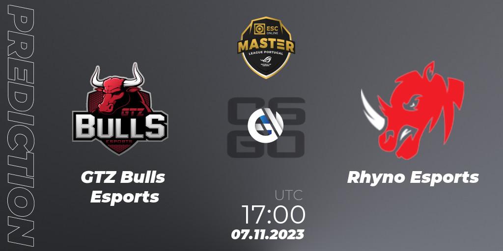 GTZ Bulls Esports - Rhyno Esports: прогноз. 07.11.23, CS2 (CS:GO), Master League Portugal Season 12: Online Stage