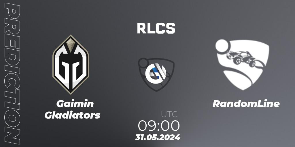 Gaimin Gladiators - RandomLine: прогноз. 31.05.2024 at 09:00, Rocket League, RLCS 2024 - Major 2: APAC Open Qualifier 6