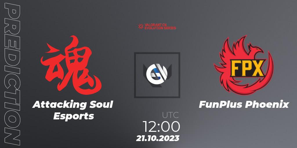 Attacking Soul Esports - FunPlus Phoenix: прогноз. 21.10.2023 at 12:30, VALORANT, VALORANT China Evolution Series Act 2: Selection