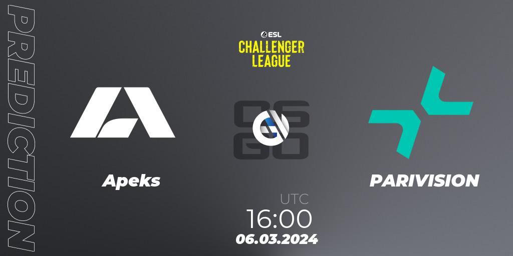 Apeks - PARIVISION: прогноз. 06.03.24, CS2 (CS:GO), ESL Challenger League Season 47: Europe