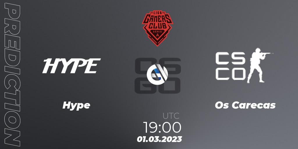 Hype - Os Carecas: прогноз. 01.03.2023 at 19:00, Counter-Strike (CS2), Gamers Club Liga Série A: February 2023