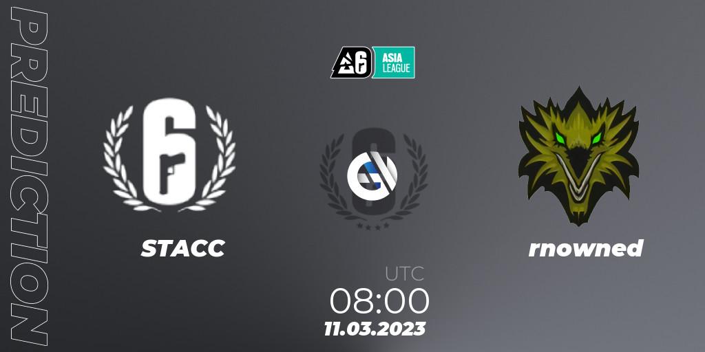 STACC - rnowned: прогноз. 11.03.2023 at 09:00, Rainbow Six, South Asia League 2023 - Stage 1
