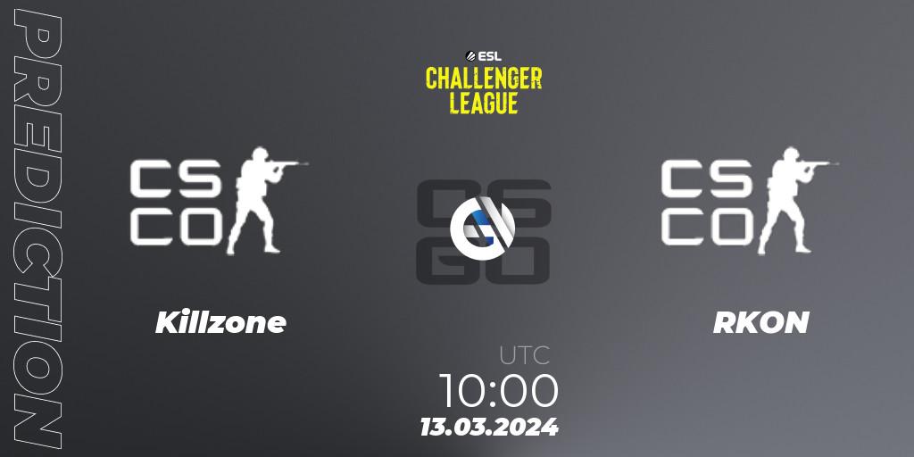 Killzone - RKON: прогноз. 13.03.2024 at 10:00, Counter-Strike (CS2), ESL Challenger League Season 47: Oceania