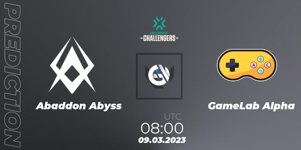 Abaddon Abyss - GameLab Alpha: прогноз. 09.03.23, VALORANT, VALORANT Challengers 2023: Philippines Split 1