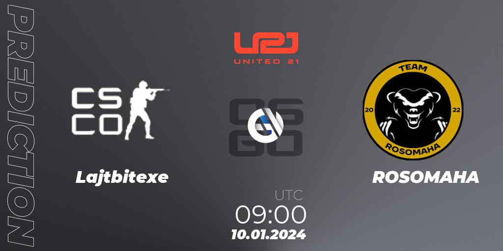 Lajtbitexe - ROSOMAHA: прогноз. 10.01.2024 at 09:00, Counter-Strike (CS2), United21 Season 10
