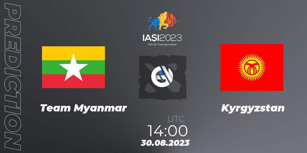 Team Myanmar - Kyrgyzstan: прогноз. 30.08.2023 at 14:30, Dota 2, IESF World Championship 2023