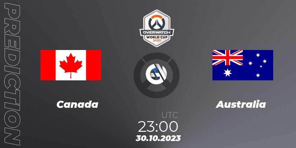 Canada - Australia: прогноз. 30.10.2023 at 23:45, Overwatch, Overwatch World Cup 2023