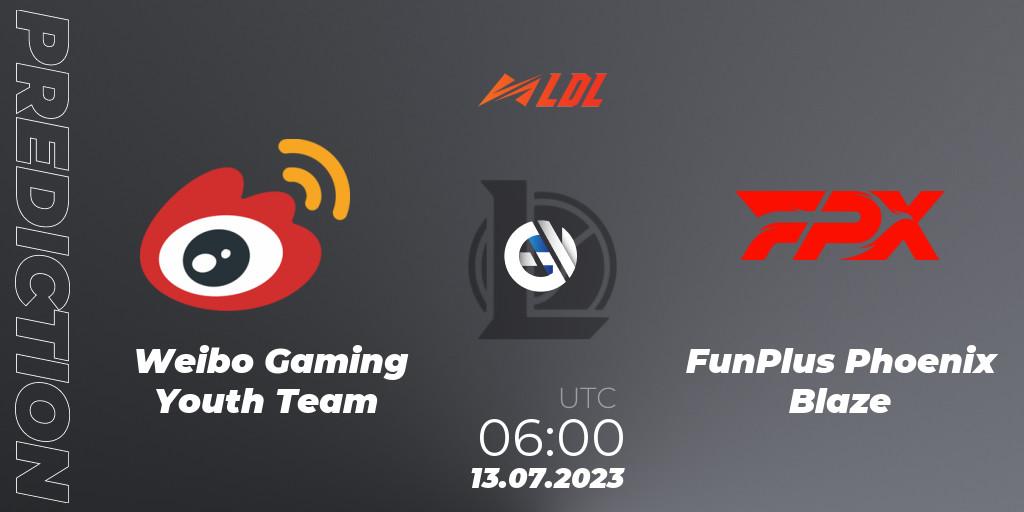 Weibo Gaming Youth Team - FunPlus Phoenix Blaze: прогноз. 13.07.2023 at 06:00, LoL, LDL 2023 - Regular Season - Stage 3