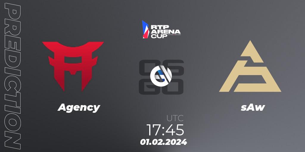 Agency - sAw: прогноз. 01.02.2024 at 17:20, Counter-Strike (CS2), RTP Arena Cup 2024