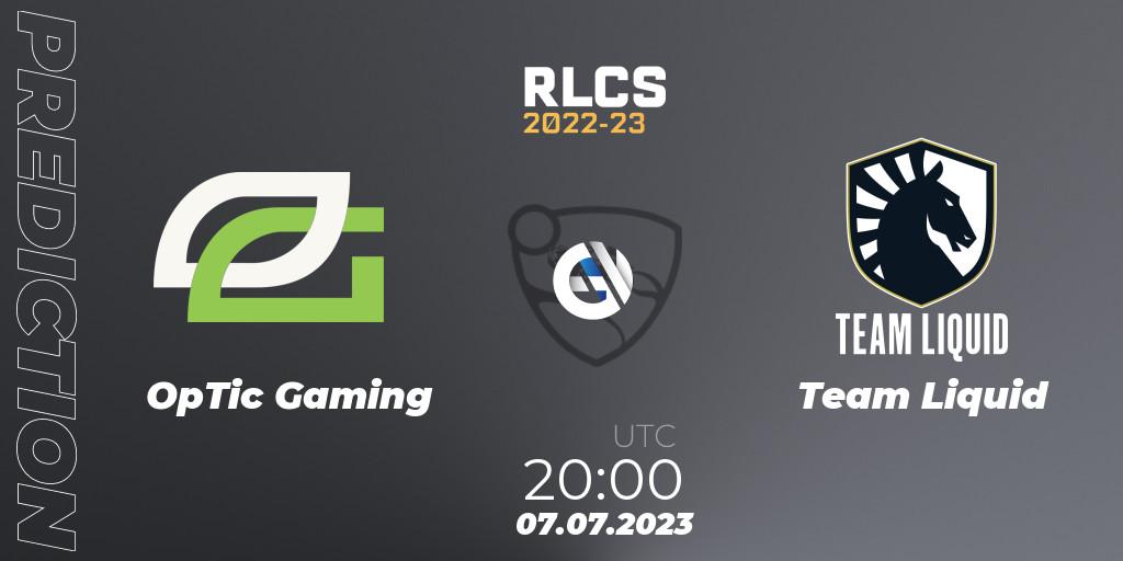 OpTic Gaming - Team Liquid: прогноз. 07.07.2023 at 19:40, Rocket League, RLCS 2022-23 Spring Major
