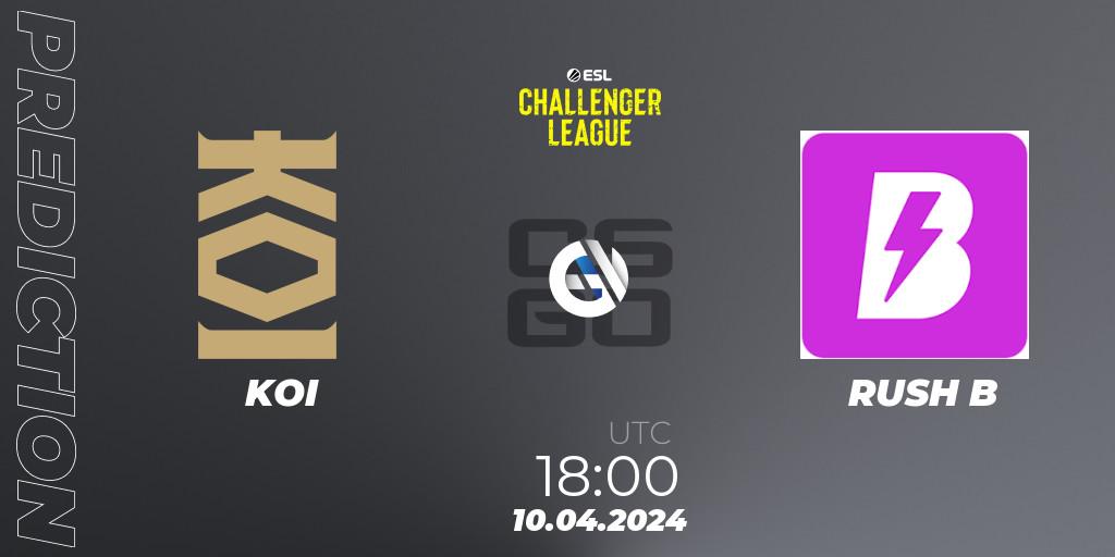 KOI - RUSH B: прогноз. 10.04.24, CS2 (CS:GO), ESL Challenger League Season 47: Europe