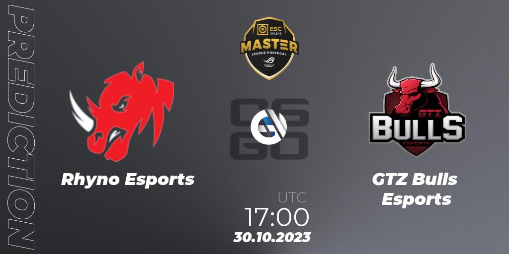 Rhyno Esports - GTZ Bulls Esports: прогноз. 30.10.23, CS2 (CS:GO), Master League Portugal Season 12: Online Stage