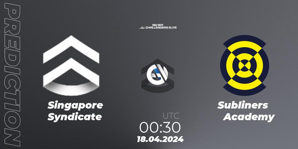 Singapore Syndicate - Subliners Academy: прогноз. 17.04.2024 at 23:30, Call of Duty, Call of Duty Challengers 2024 - Elite 2: NA