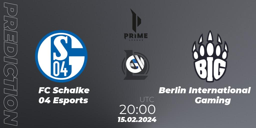 FC Schalke 04 Esports - Berlin International Gaming: прогноз. 17.01.2024 at 18:00, LoL, Prime League Spring 2024 - Group Stage
