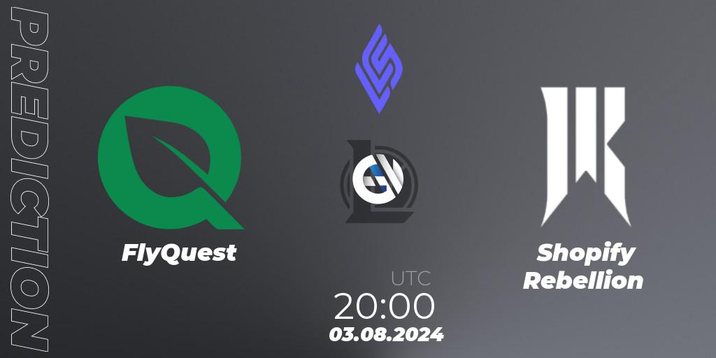 FlyQuest - Shopify Rebellion: прогноз. 03.08.2024 at 20:00, LoL, LCS Summer 2024 - Group Stage
