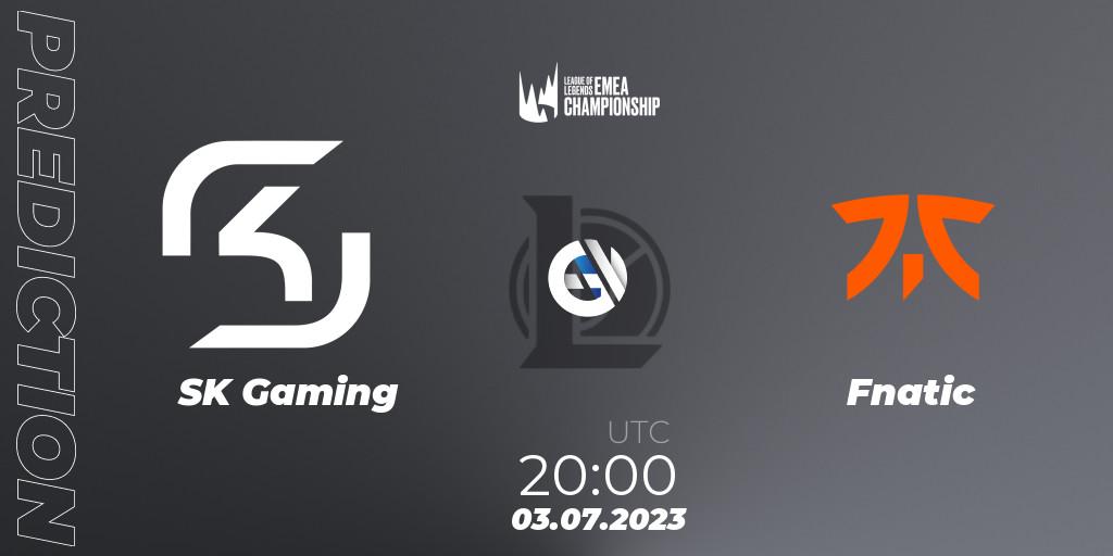 SK Gaming - Fnatic: прогноз. 03.07.2023 at 21:00, LoL, LEC Summer 2023 - Regular Season