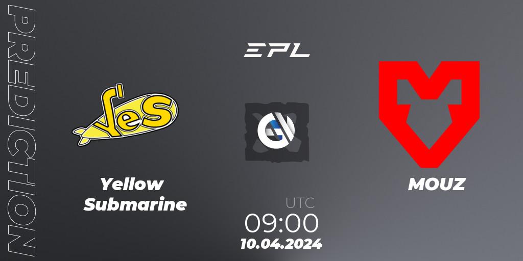 Yellow Submarine - MOUZ: прогноз. 10.04.2024 at 09:00, Dota 2, European Pro League Season 17
