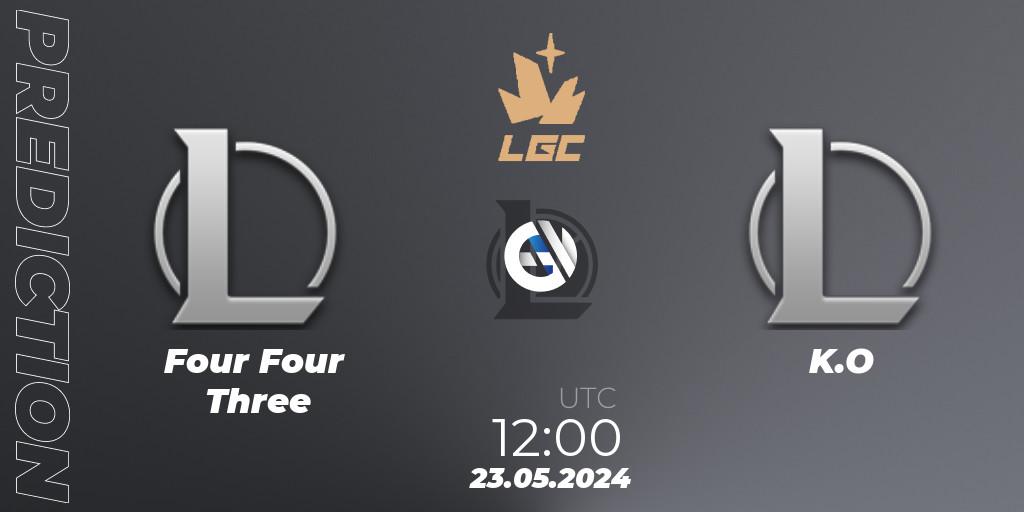 Four Four Three - K.O: прогноз. 23.05.2024 at 12:00, LoL, Legend Cup 2024