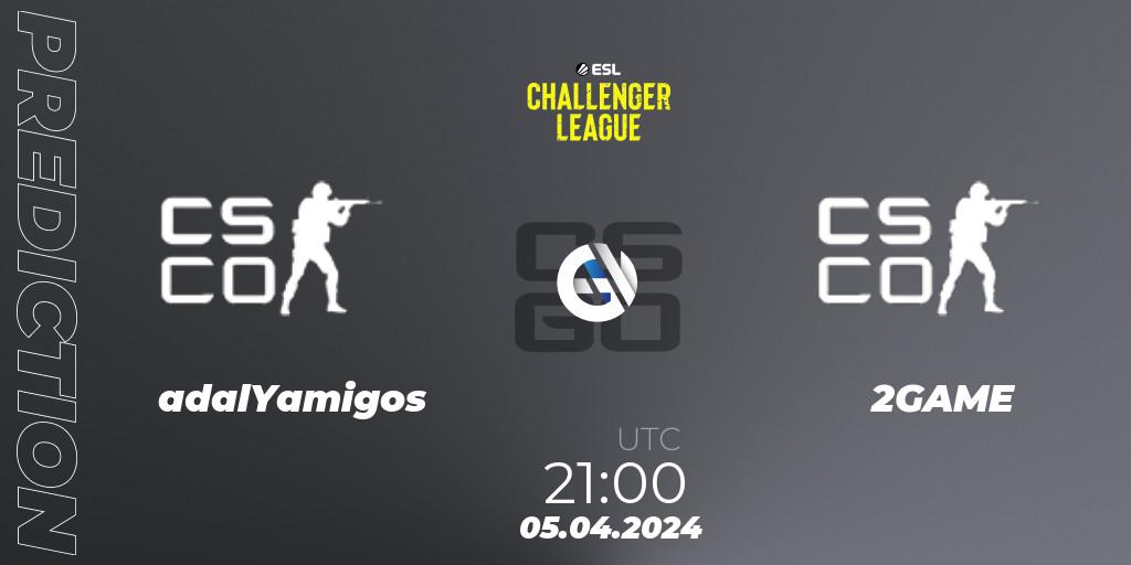 adalYamigos - 2GAME: прогноз. 05.04.2024 at 21:00, Counter-Strike (CS2), ESL Challenger League Season 47: South America
