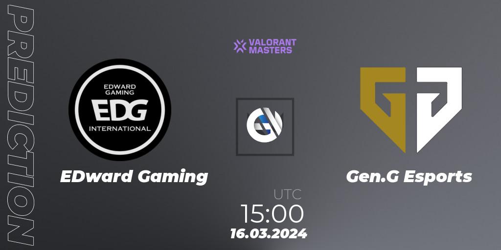 EDward Gaming - Gen.G Esports: прогноз. 16.03.2024 at 18:00, VALORANT, VCT 2024: Masters Madrid