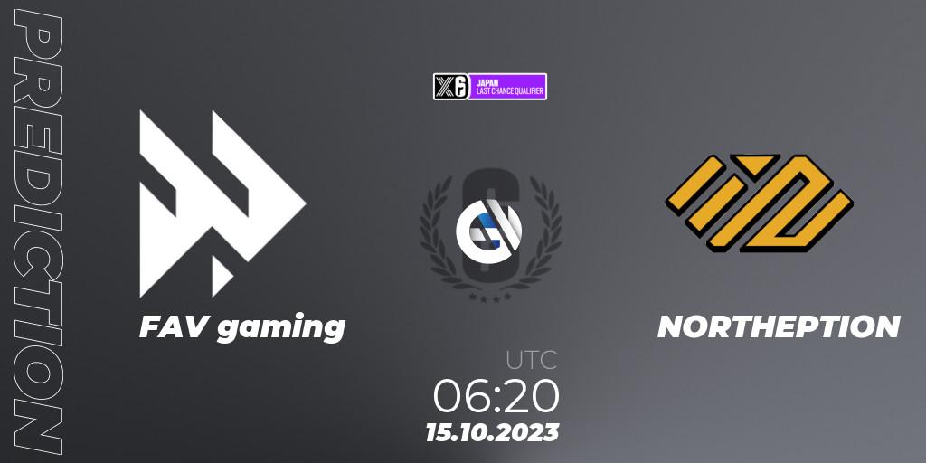 FAV gaming - NORTHEPTION: прогноз. 15.10.23, Rainbow Six, Japan League 2023 - Stage 2 - Last Chance Qualifiers