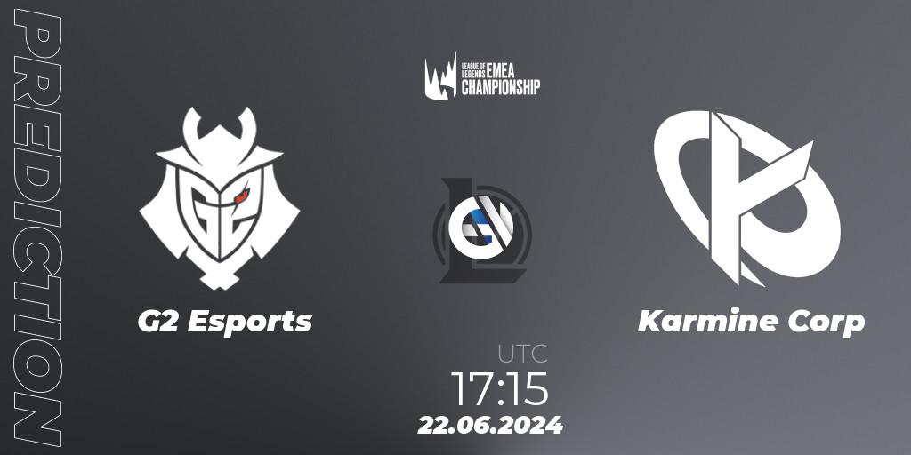 G2 Esports - Karmine Corp: прогноз. 22.06.2024 at 17:15, LoL, LEC Summer 2024 - Regular Season