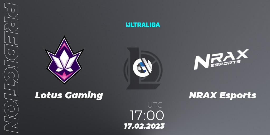 Lotus Gaming - NRAX Esports: прогноз. 17.02.2023 at 17:00, LoL, Ultraliga 2nd Division Season 6