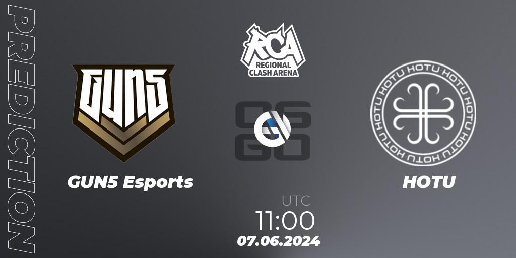 GUN5 Esports - HOTU: прогноз. 07.06.2024 at 11:00, Counter-Strike (CS2), Regional Clash Arena CIS