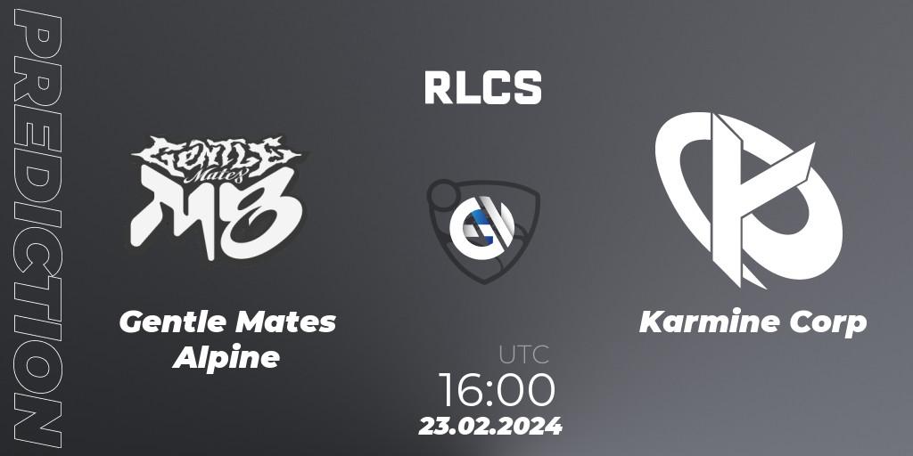 Gentle Mates Alpine - Karmine Corp: прогноз. 23.02.24, Rocket League, RLCS 2024 - Major 1: Europe Open Qualifier 2