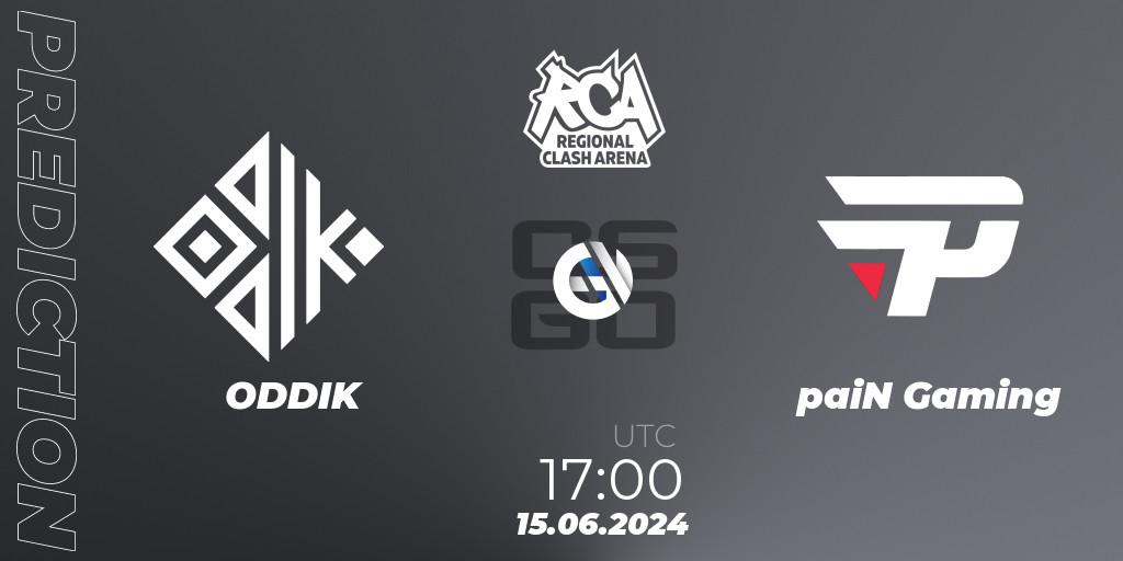ODDIK - paiN Gaming: прогноз. 15.06.2024 at 17:00, Counter-Strike (CS2), Regional Clash Arena South America