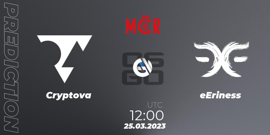 Cryptova - eEriness: прогноз. 25.03.2023 at 12:30, Counter-Strike (CS2), Tipsport Cup Prague Spring 2023: Online Stage