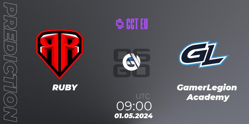 RUBY - GamerLegion Academy: прогноз. 01.05.2024 at 09:00, Counter-Strike (CS2), CCT Season 2 Europe Series 2 