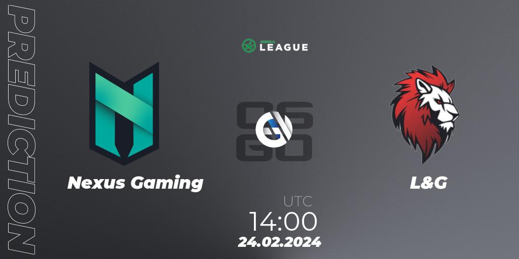 Nexus Gaming - L&G: прогноз. 24.02.24, CS2 (CS:GO), ESEA Season 48: Advanced Division - Europe