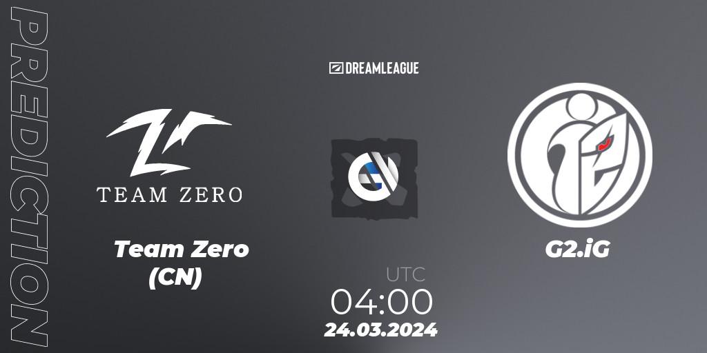 Team Zero (CN) - G2.iG: прогноз. 24.03.2024 at 04:20, Dota 2, DreamLeague Season 23: China Closed Qualifier