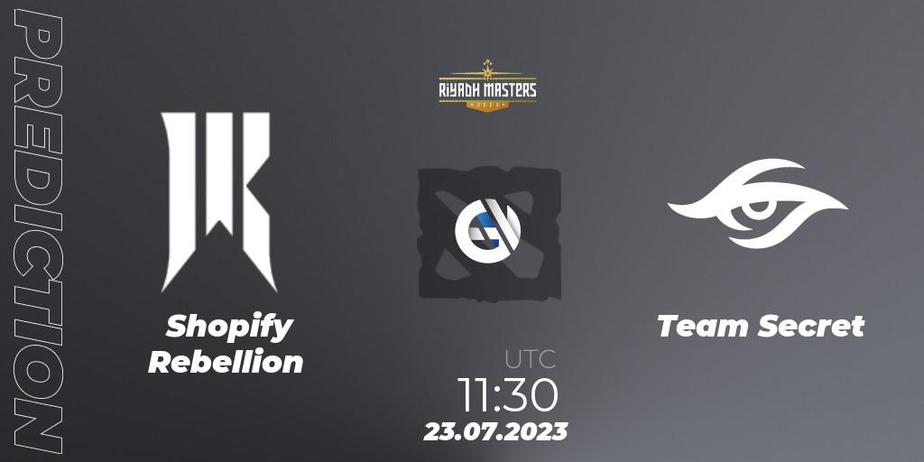 Shopify Rebellion - Team Secret: прогноз. 23.07.2023 at 12:00, Dota 2, Riyadh Masters 2023 - Group Stage