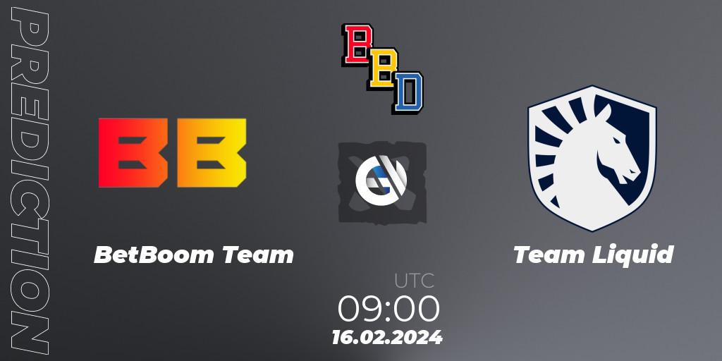 BetBoom Team - Team Liquid: прогноз. 16.02.24, Dota 2, BetBoom Dacha Dubai 2024