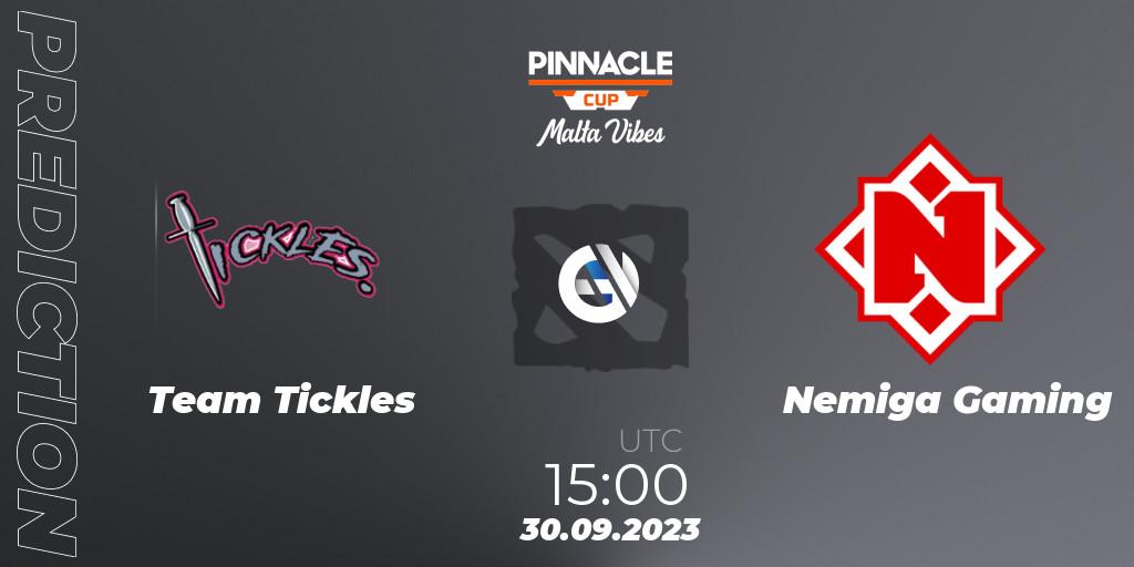 Team Tickles - Nemiga Gaming: прогноз. 30.09.2023 at 09:00, Dota 2, Pinnacle Cup: Malta Vibes #4