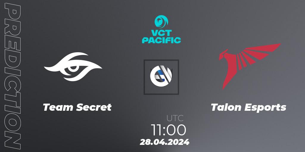 Team Secret - Talon Esports: прогноз. 28.04.2024 at 11:20, VALORANT, VALORANT Champions Tour 2024: Pacific League - Stage 1 - Group Stage