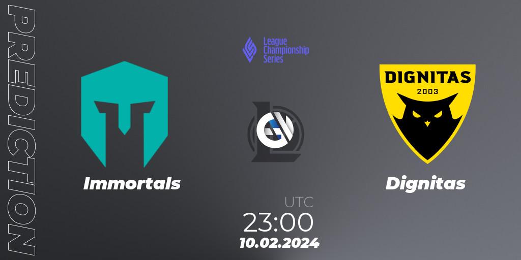 Immortals - Dignitas: прогноз. 10.02.24, LoL, LCS Spring 2024 - Group Stage