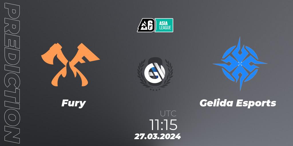 Fury - Gelida Esports: прогноз. 27.03.24, Rainbow Six, Asia League 2024 - Stage 1