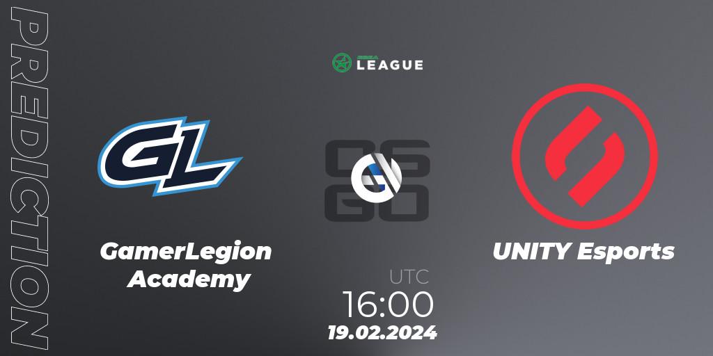 GamerLegion Academy - UNITY Esports: прогноз. 19.02.2024 at 16:00, Counter-Strike (CS2), ESEA Season 48: Advanced Division - Europe