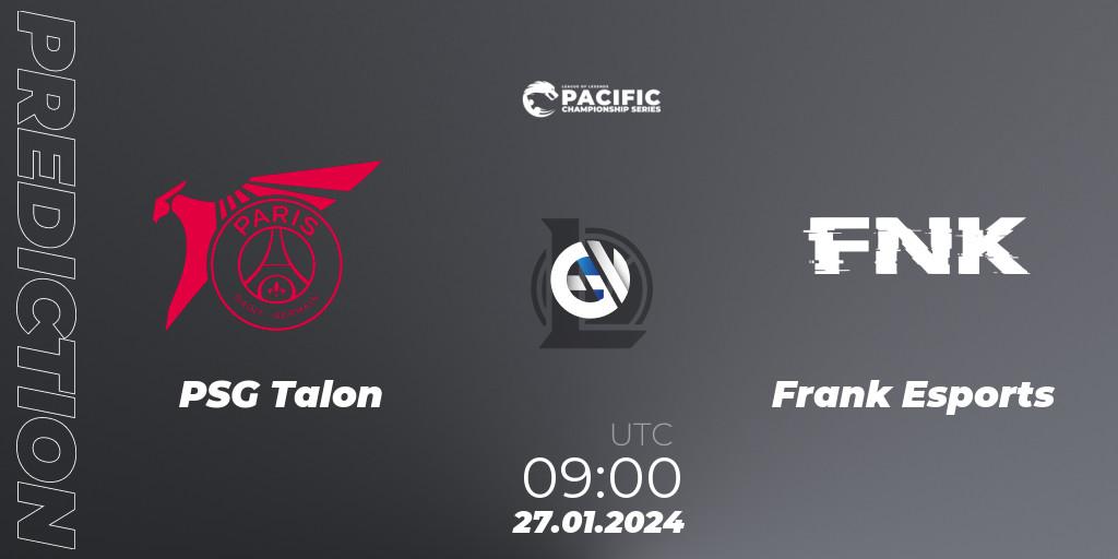 PSG Talon - Frank Esports: прогноз. 27.01.2024 at 09:00, LoL, PCS Spring 2024