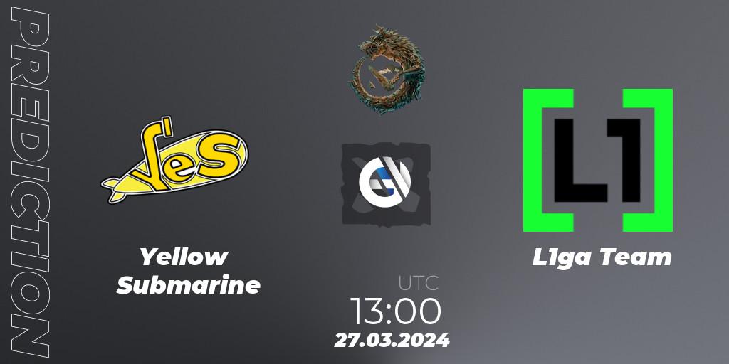 Yellow Submarine - L1ga Team: прогноз. 27.03.2024 at 13:40, Dota 2, PGL Wallachia Season 1: Eastern Europe Closed Qualifier
