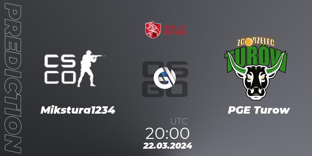 Mikstura1234 - PGE Turow: прогноз. 22.03.2024 at 20:00, Counter-Strike (CS2), Polska Liga Esportowa 2024: Split #1