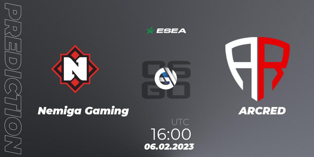 Nemiga Gaming - ARCRED: прогноз. 06.02.23, CS2 (CS:GO), ESEA Season 44: Advanced Division - Europe