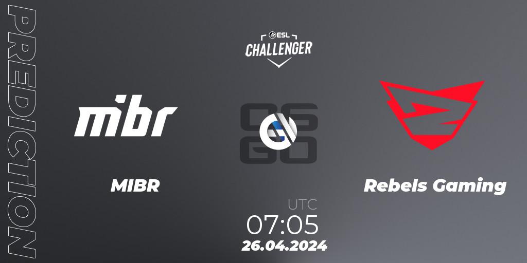 MIBR - Rebels Gaming: прогноз. 26.04.2024 at 07:40, Counter-Strike (CS2), ESL Challenger April 2024